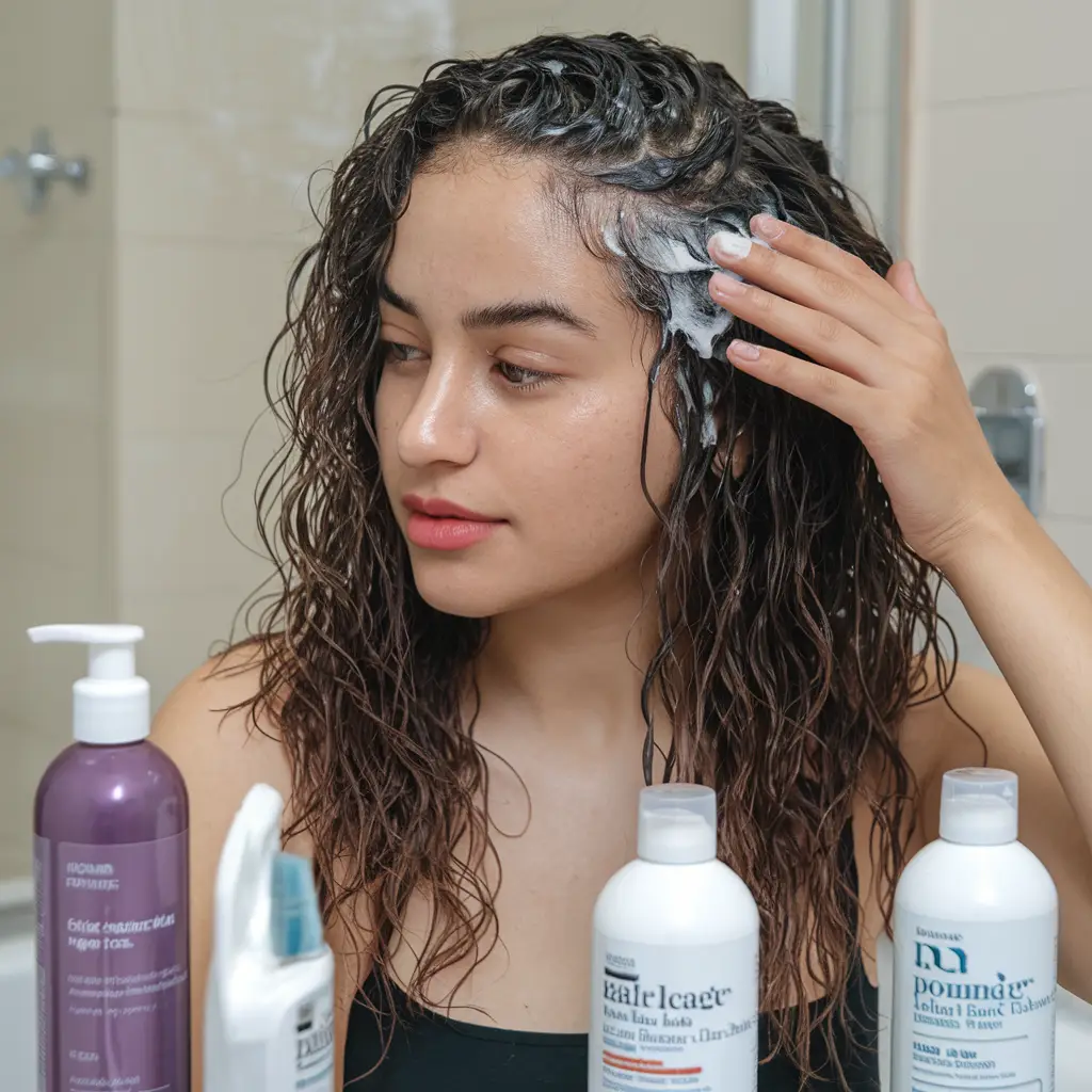 Regular hydration for curly hair, keeping curls moisturized and healthy with a well-defined texture.